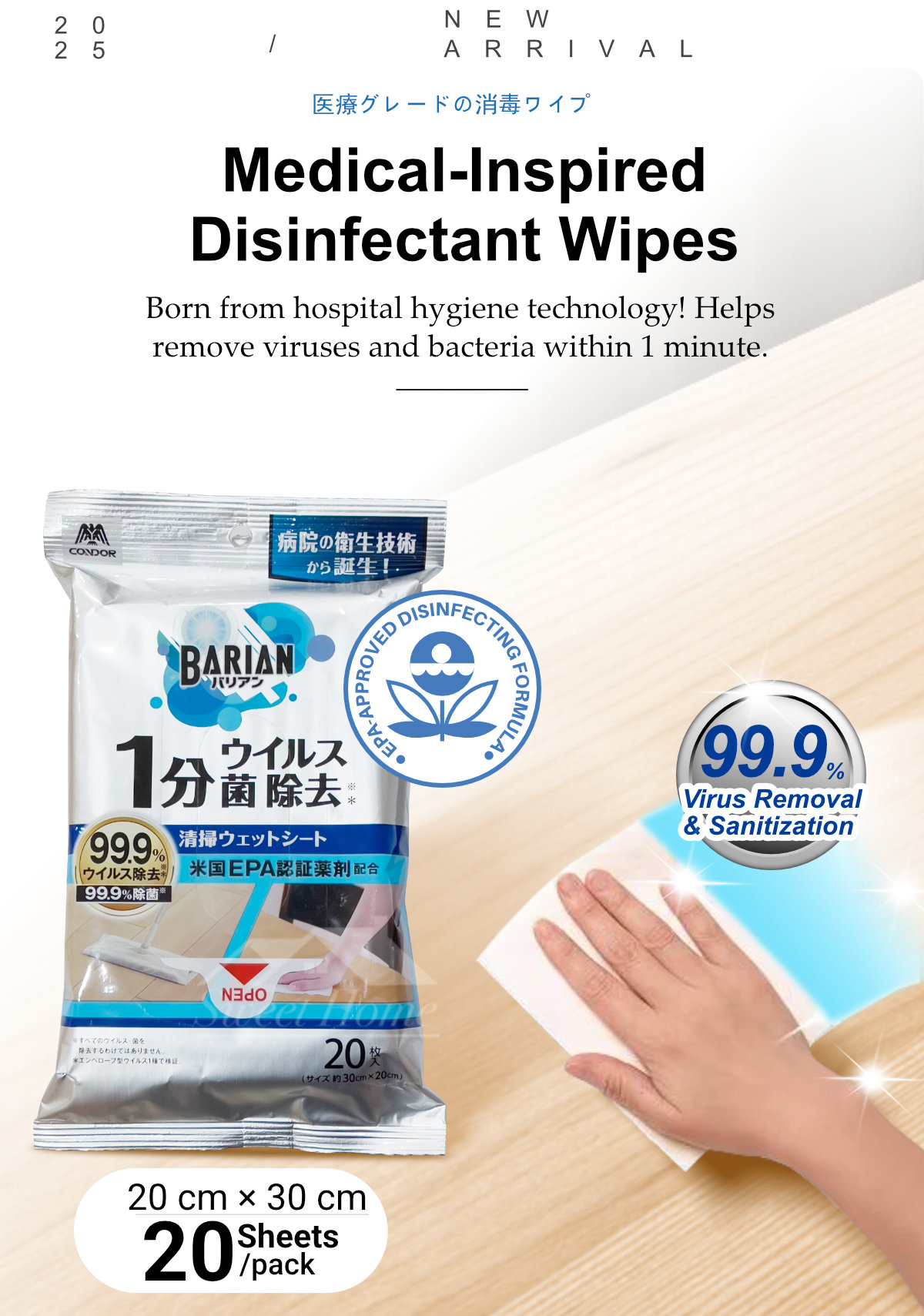 Condor Medical-Inspired Disinfectant Wipes-1